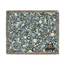 Load image into Gallery viewer, Aquamarine woven cotton blanket, 60" × 50"