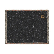 Load image into Gallery viewer, Black Obsidian woven cotton blanket, 54" × 70"