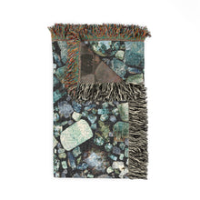 Load image into Gallery viewer, Aquamarine cotton woven blanket