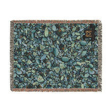 Load image into Gallery viewer, Blue Turquoise woven cotton blanket, 54" × 70"
