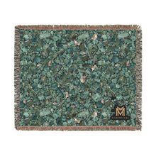 Load image into Gallery viewer, Emerald woven cotton blanket, 60" × 50"