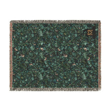 Load image into Gallery viewer, Emerald woven cotton blanket, 60" × 80"