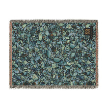 Load image into Gallery viewer, Blue Turquoise woven cotton blanket, 60" × 80"