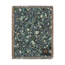 Load image into Gallery viewer, Aquamarine cotton woven blanket