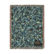 Load image into Gallery viewer, Blue Turquoise cotton woven blanket