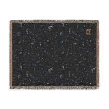 Load image into Gallery viewer, Black Obsidian woven cotton blanket, 60" × 80"