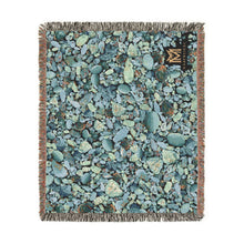 Load image into Gallery viewer, Blue Turquoise cotton woven blanket
