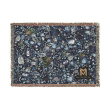 Load image into Gallery viewer, Sapphire woven cotton blanket, 52" × 37"