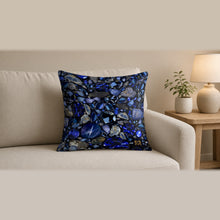 Load image into Gallery viewer, Majestical Sapphire Cotton Cushion Cover (Cover Only) on a sofa