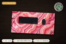 Load image into Gallery viewer, Blush Hollow Ink & Ore Desk Mat, 16 x 32 in, on a dark desk