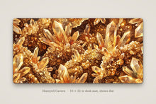 Load image into Gallery viewer, Honeyed Cavern desk mat shown flat, 16 x 32 in