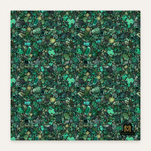 Load image into Gallery viewer, Malachite cotton sateen duvet cover, flat view of the print