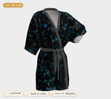 Load image into Gallery viewer, Majestical Labradorite silk kimono robe: 100% silk twill, 14 momme, made to order, free Australian shipping