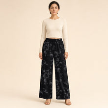 Load image into Gallery viewer, Majestical Cotton Wide-Leg Pants – Obsidian