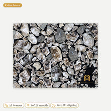 Load image into Gallery viewer, Clear Quartz cotton sateen pillowcase, flat view of the print