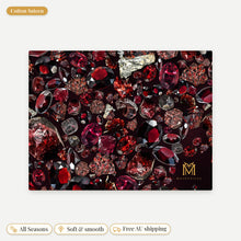 Load image into Gallery viewer, Garnet cotton sateen pillowcase, flat view of the print