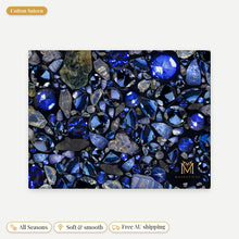Load image into Gallery viewer, Sapphire cotton sateen pillowcase, flat view of the print