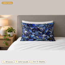 Load image into Gallery viewer, Lapis Lazuli cotton sateen pillowcase on a bed