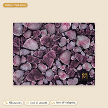 Load image into Gallery viewer, Amethyst mulberry silk pillowcase, flat view of the print