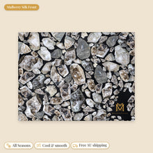 Load image into Gallery viewer, Clear Quartz mulberry silk pillowcase, flat view of the print