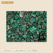 Load image into Gallery viewer, Emerald mulberry silk pillowcase, flat view of the print