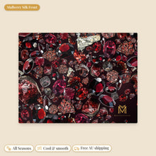 Load image into Gallery viewer, Garnet mulberry silk pillowcase, flat view of the print