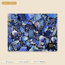 Load image into Gallery viewer, Lapis Lazuli mulberry silk pillowcase, flat view of the print