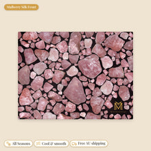Load image into Gallery viewer, Rose Quartz mulberry silk pillowcase, flat view of the print