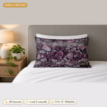 Load image into Gallery viewer, Amethyst mulberry silk pillowcase on a bed