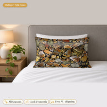 Load image into Gallery viewer, Citrine mulberry silk pillowcase on a bed