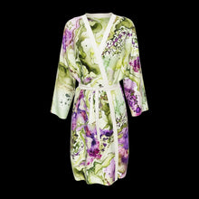 Load 3D model into Gallery viewer, Sunken Atlantis silk peignoir, classic style with ivory trim, 3D view. Drag to spin