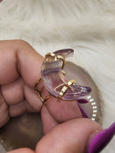 Load image into Gallery viewer, Rainbow Fluorite Crescent Moon Ring
