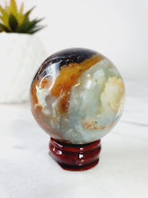 Load image into Gallery viewer, Amazonite Sphere with Pyrite Inclusion