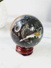 Load image into Gallery viewer, Amazonite Sphere with Pyrite Inclusion
