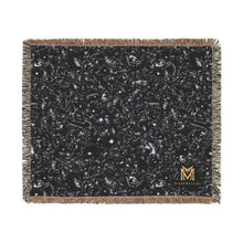 Load image into Gallery viewer, Black Obsidian woven cotton blanket, 60" × 50"
