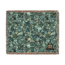 Load image into Gallery viewer, Malachite woven cotton blanket, 60" × 50"
