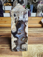 Load image into Gallery viewer, Fluorescent Fire Agate Obelisk (421g)
