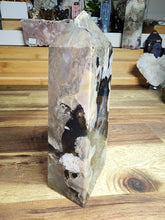 Load image into Gallery viewer, Fluorescent Fire Agate Obelisk (421g)
