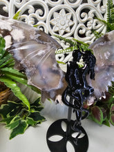 Load image into Gallery viewer, Black Flower Agate Angel &amp; Demon Wings (659g)
