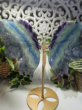 Load image into Gallery viewer, Rainbow Fluorite Butterfly (Large) on Stand
