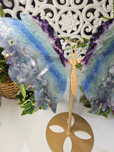 Load image into Gallery viewer, Rainbow Fluorite Butterfly (Large) on Stand
