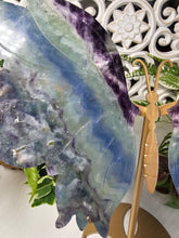 Load image into Gallery viewer, Rainbow Fluorite Butterfly (Large) on Stand
