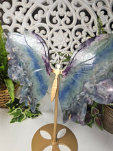 Load image into Gallery viewer, Rainbow Fluorite Butterfly (Large) on Stand
