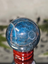 Load image into Gallery viewer, Flashy Blue Apatite Sphere (94g)
