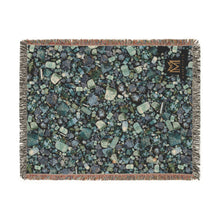 Load image into Gallery viewer, Aquamarine woven cotton blanket, 54" × 70"
