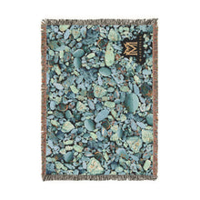 Load image into Gallery viewer, Blue Turquoise cotton woven blanket

