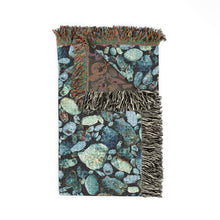 Load image into Gallery viewer, Blue Turquoise cotton woven blanket
