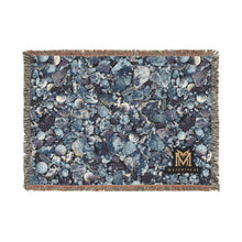 Load image into Gallery viewer, Lapis Lazuli woven cotton blanket, 52" × 37"
