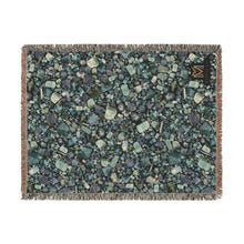 Load image into Gallery viewer, Aquamarine woven cotton blanket, 60" × 80"
