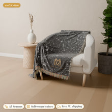 Load image into Gallery viewer, Black Obsidian cotton woven blanket
